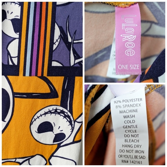 Lularoe One Size Jack Skellington Leggings - Picture 4 of 6